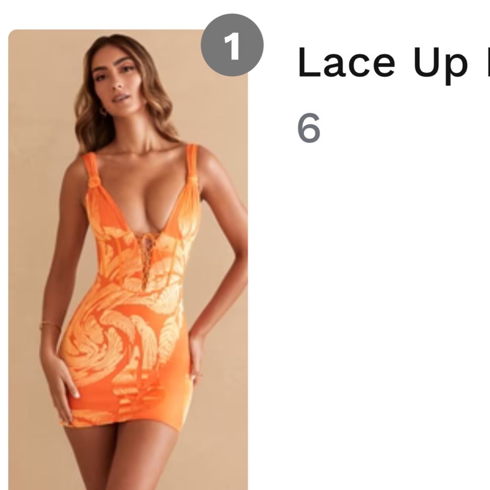 NWOT Oh Polly Orange Corset Mini Dress
